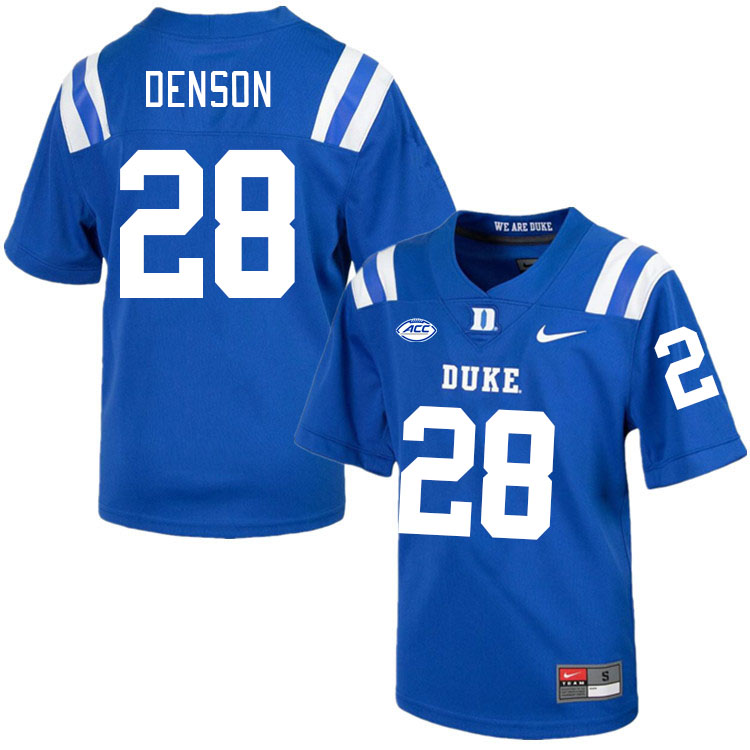 Men #28 Cole Denson Duke Blue Devils College Football Jerseys Stitched-Royal